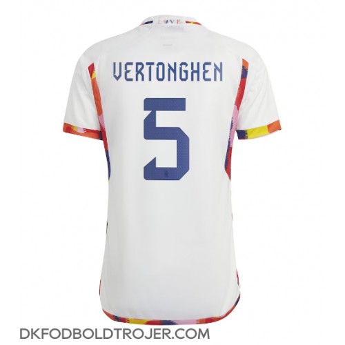 Billige Belgien Jan Vertonghen #5 Udebane Fodboldtrøjer VM 2022 Kortærmet